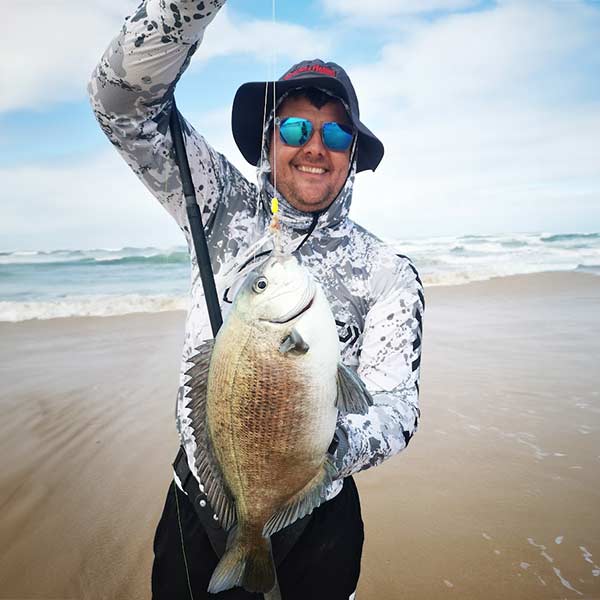 Bronze Bream caught while shore fishing in Jeffreys Bay